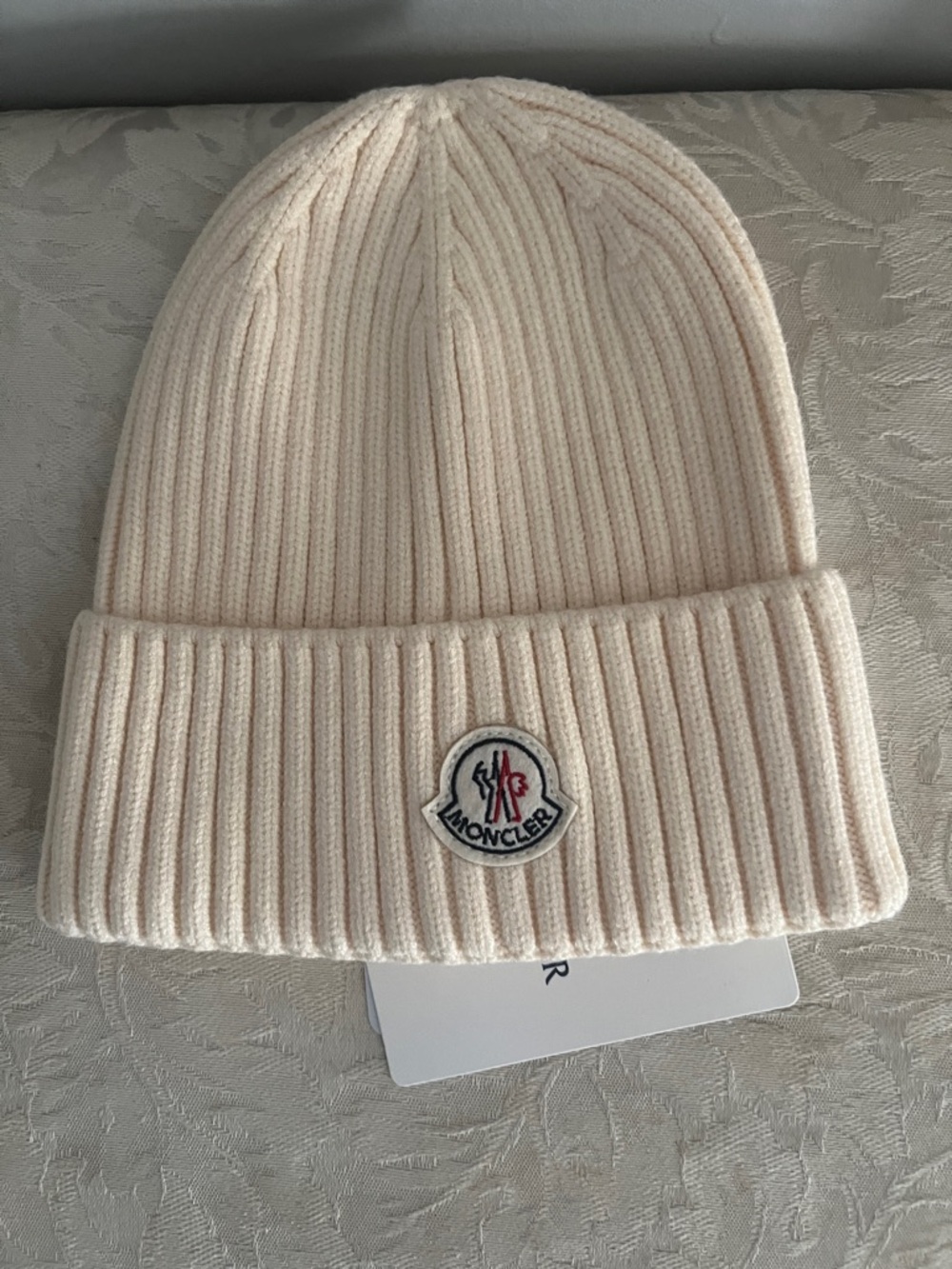 NWT Moncler Beanie Hat Ivory White OS